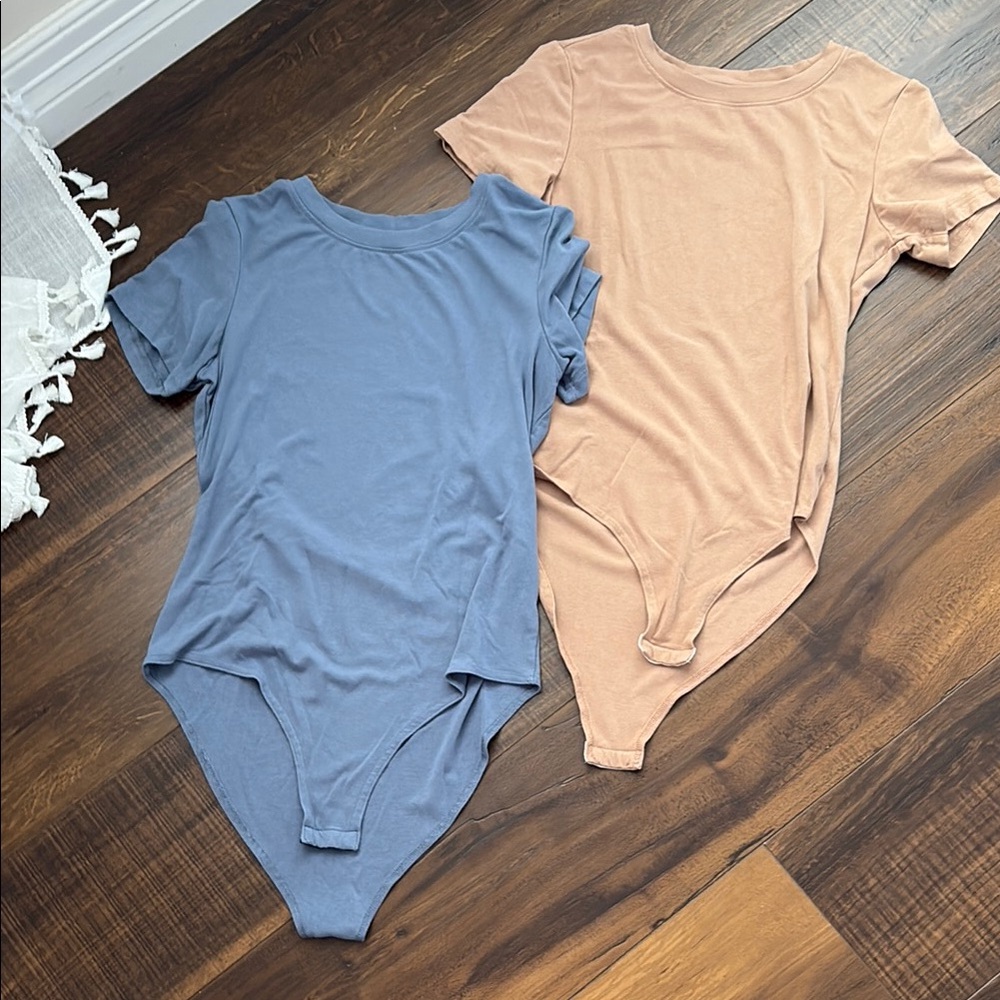 Blue and Tan Bodysuits